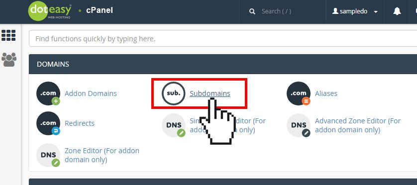 Tạo subdomain