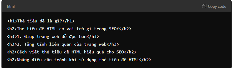 Thẻ heading là gì?