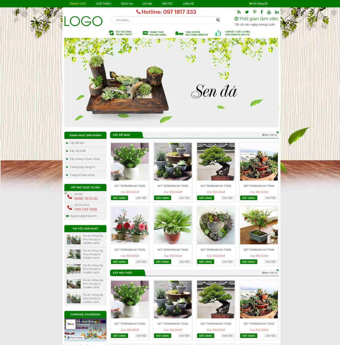 Thiết kế web bán cây cảnh