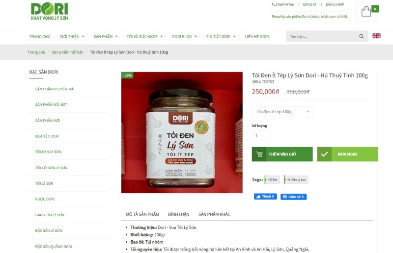 Thiết kế web bán đặc sản vùng miền