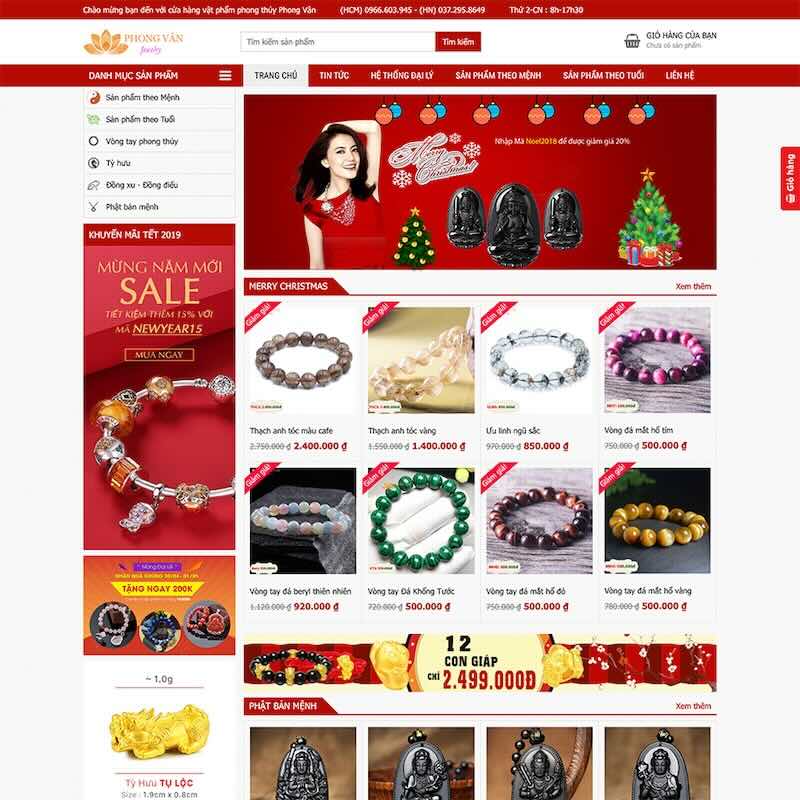 Thiết kế web bán đồ phong thủy Thiết kế web bán đồ phong thủy