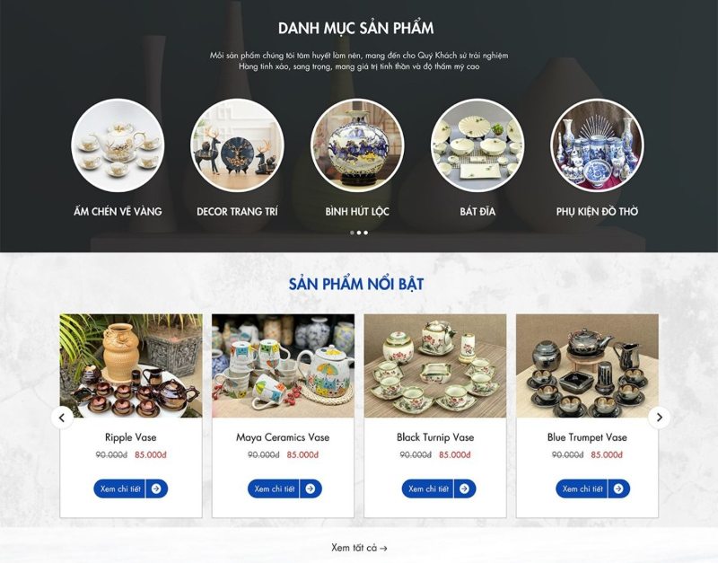 Thiết kế web bán hàng gốm sứ Thiết kế web bán hàng gốm sứ