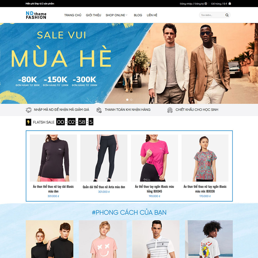 Thiết kế web bán hàng quần áo