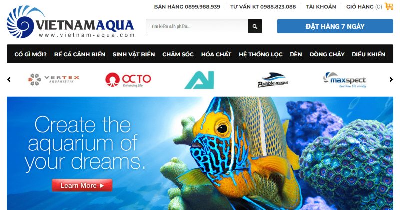 Thiết kế web cá cảnh Thiết kế web cá cảnh