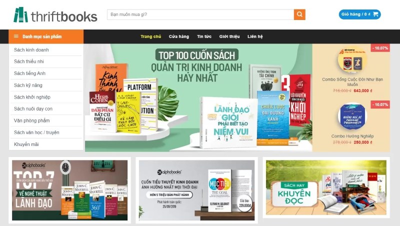 Thiết kế web hiệu sách Thiết kế web hiệu sách