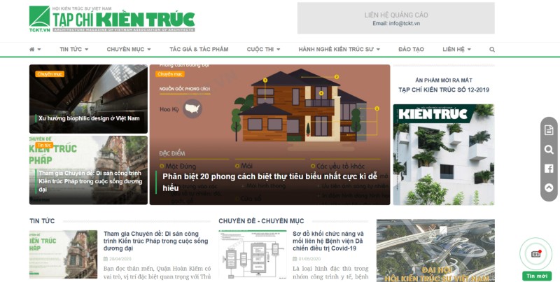 Thiết kế web kiến trúc đẹp