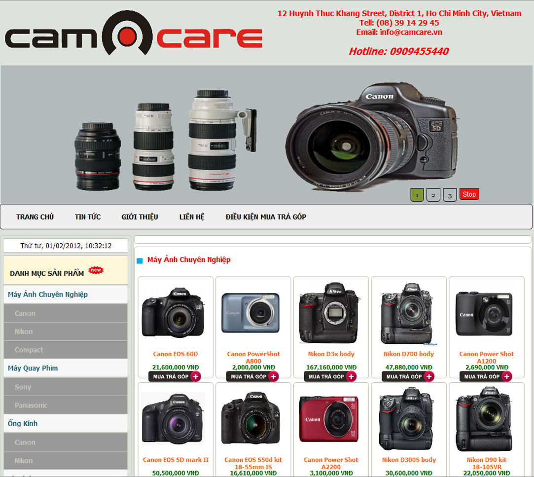Thiết kế web máy ảnh