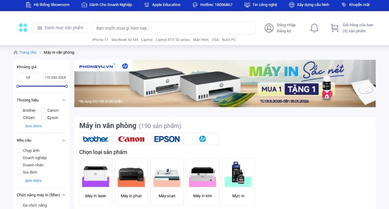 Thiết kế web máy in