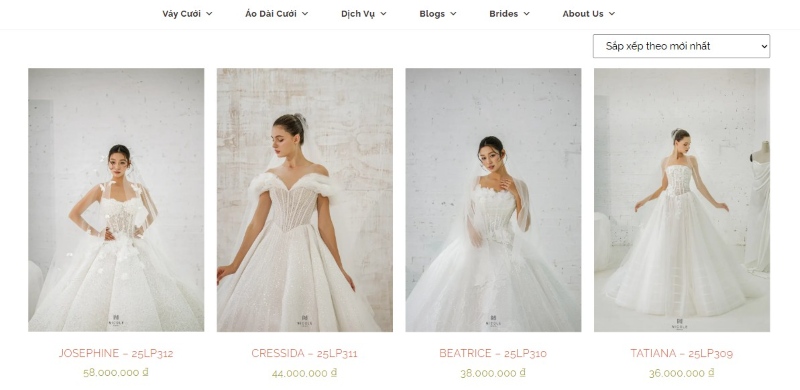 Thiết kế web studio áo cưới Thiết kế web studio áo cưới