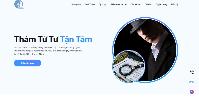 Thiết kế web thám tử chuyên nghiệp Thiết kế web thám tử chuyên nghiệp