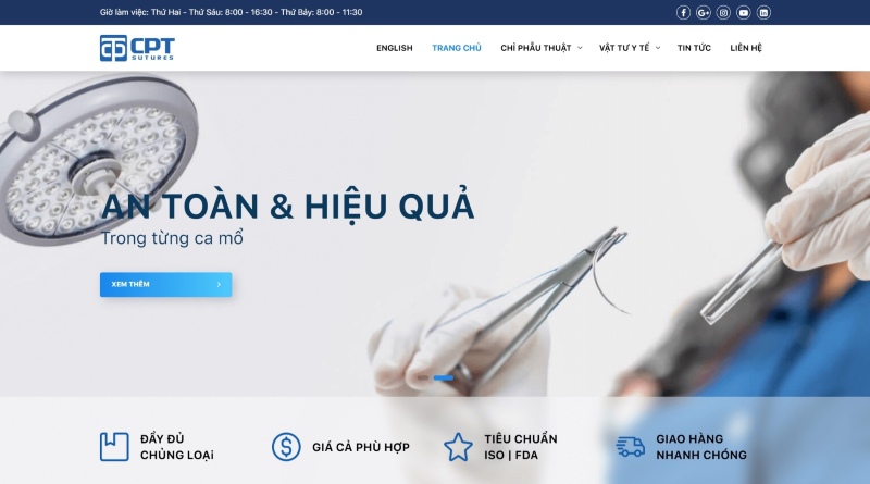 Thiết kế web thiết bị y tế