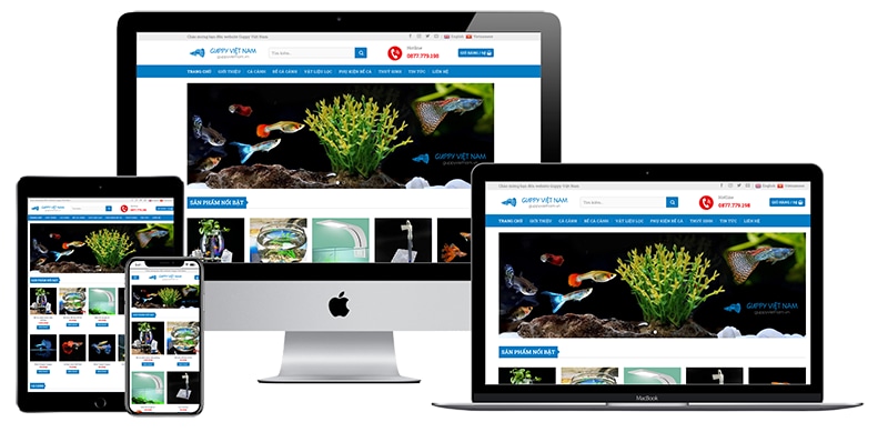 Thiết kế website bán cá cảnh Thiết kế website bán cá cảnh