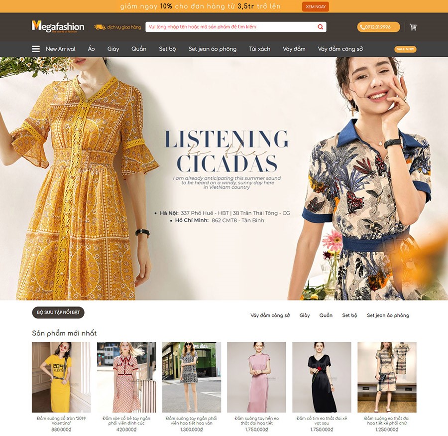 Thiết kế website bán hàng quần áo