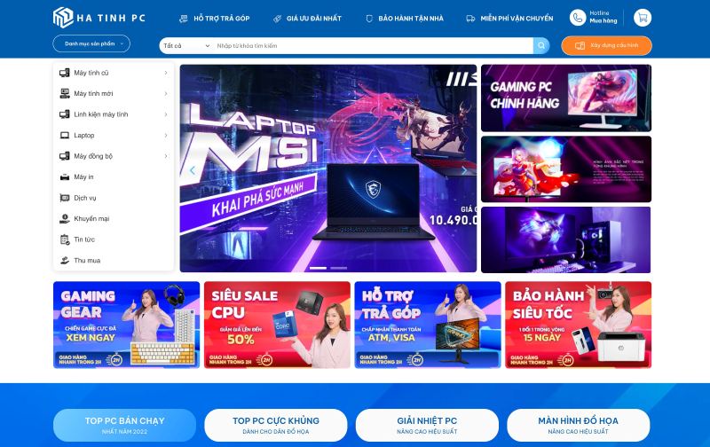 Thiết kế website bán máy tính