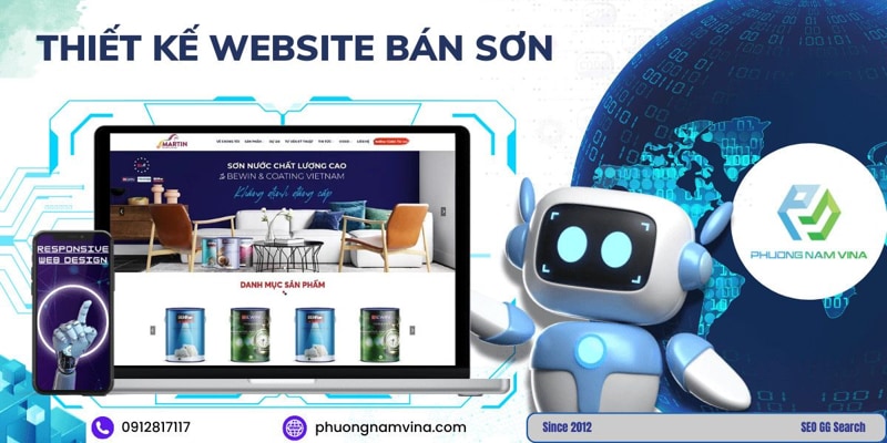 Thiết kế website bán sơn chất lượng, giá rẻ, chuẩn SEO