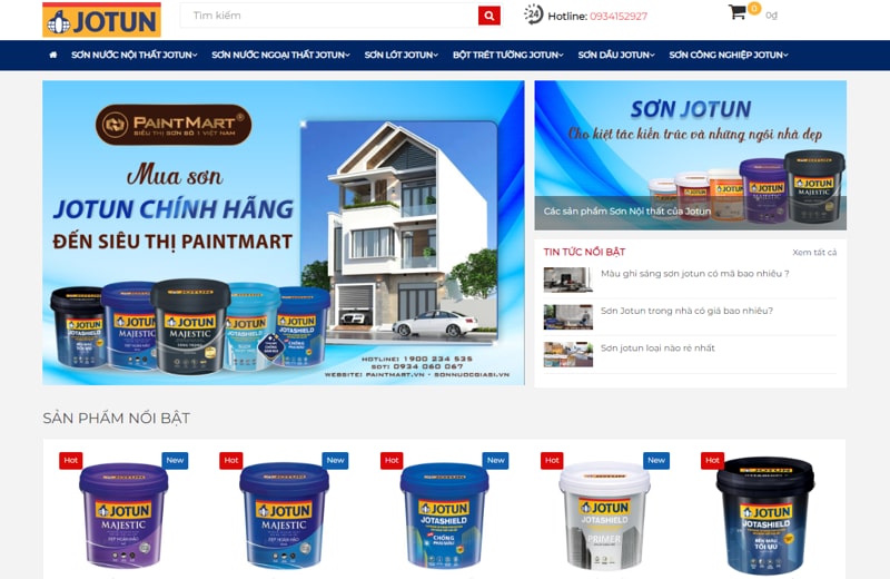 Thiết kế website bán sơn