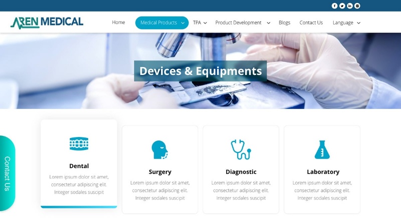 Thiết kế website bán thiết bị y tế