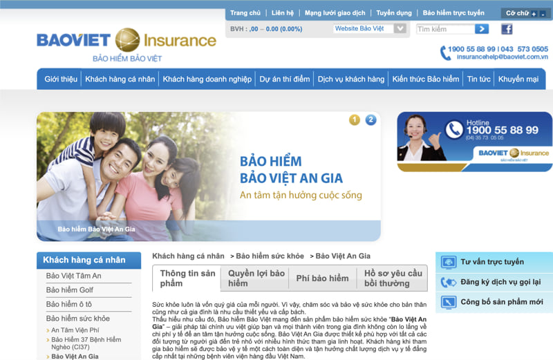 Thiết kế website công ty bảo hiểm