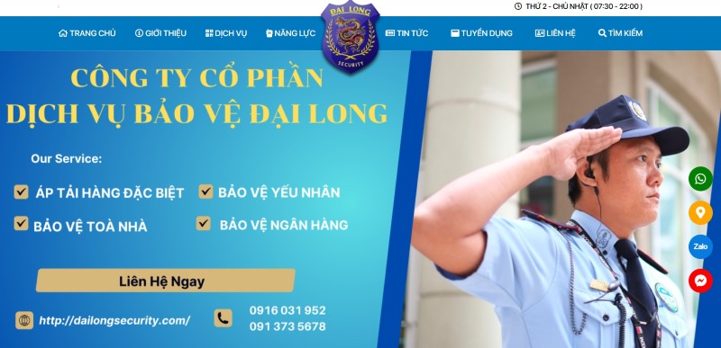 Thiết kế website công ty bảo vệ