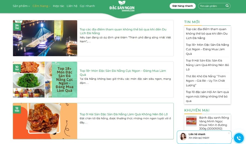 Thiết kế website đặc sản vùng miền