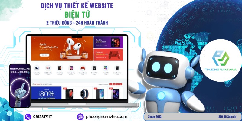 Thiết kế website điện tử chuyên nghiệp, hiện đại, chuẩn SEO