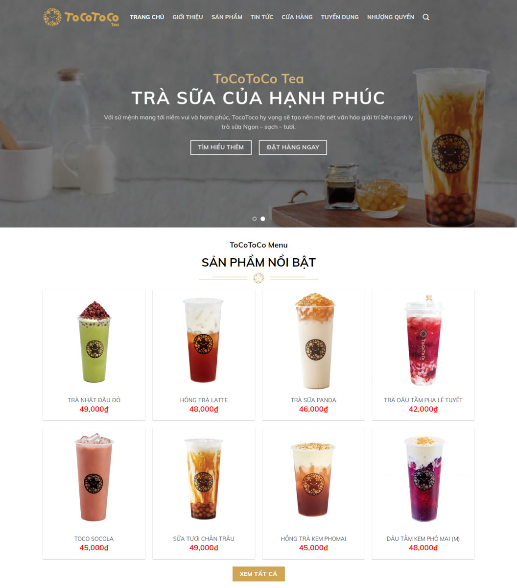 Thiết kế website đồ uống chuyên nghiệp