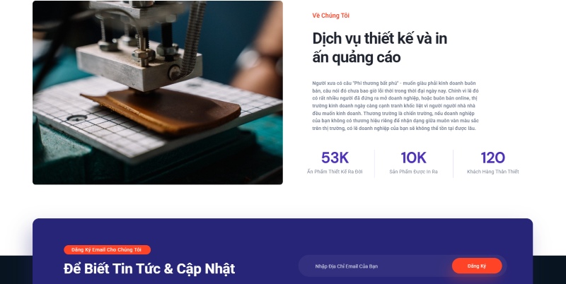 Thiết kế website in ấn giá rẻ