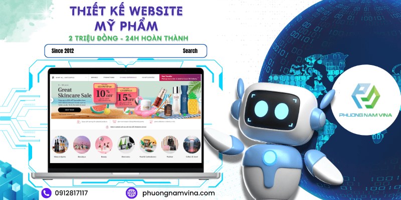 Thiết kế website mỹ phẩm đẹp, chuyển đổi tốt, chuẩn SEO