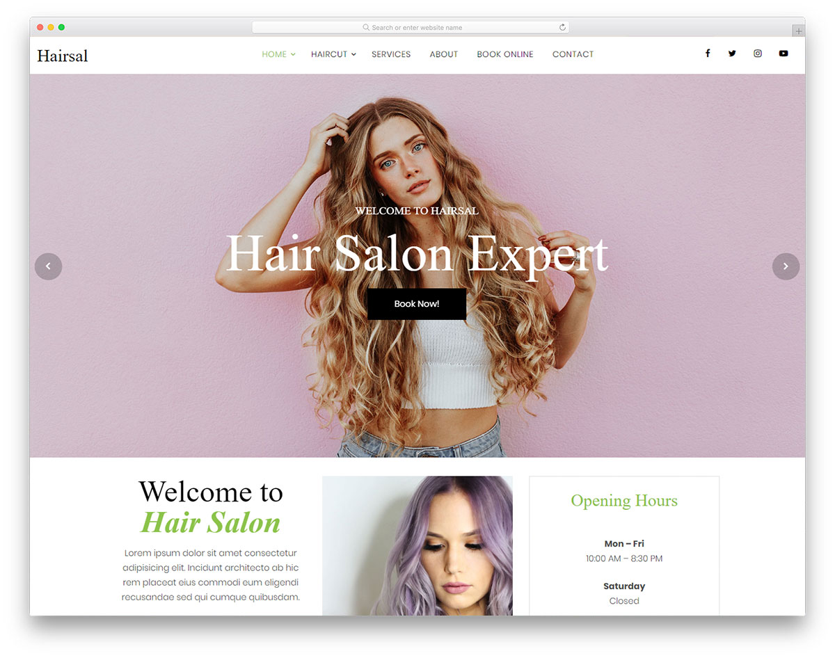 Thiết kế website salon tóc