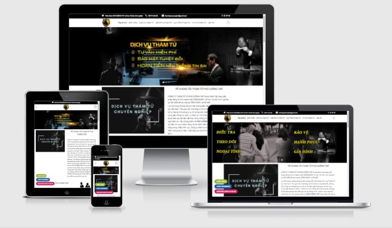 Thiết kế website thám tử chuyên nghiệp Thiết kế website thám tử chuyên nghiệp