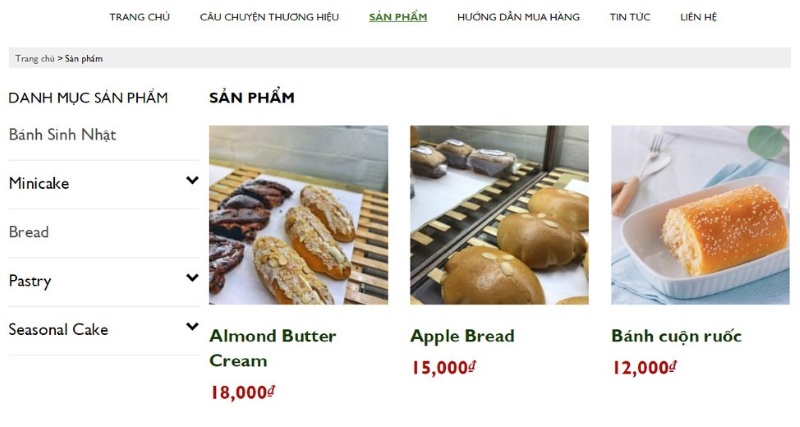 Thiết kế website tiệm bánh ngọt Thiết kế website tiệm bánh ngọt