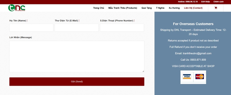 Thiết kế website tranh thêu tay