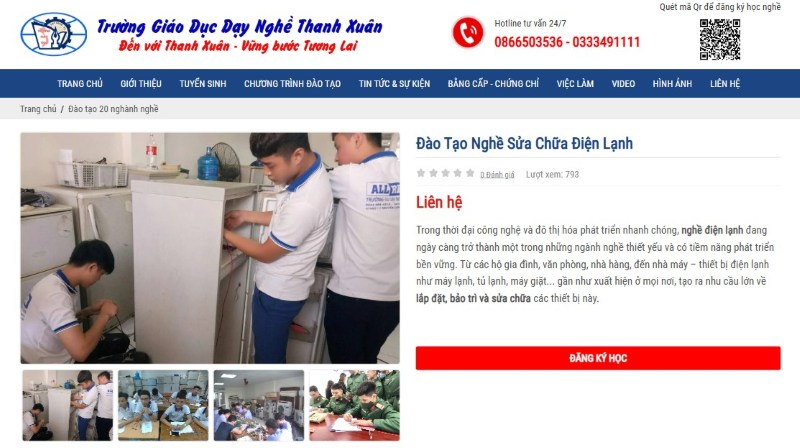 Thiết kế website trung tâm đào tạo nghề Thiết kế website trung tâm đào tạo nghề