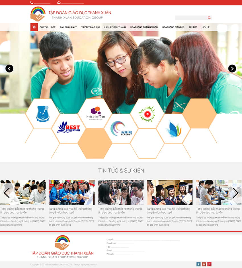 Thiết kế website trường học giáo dục