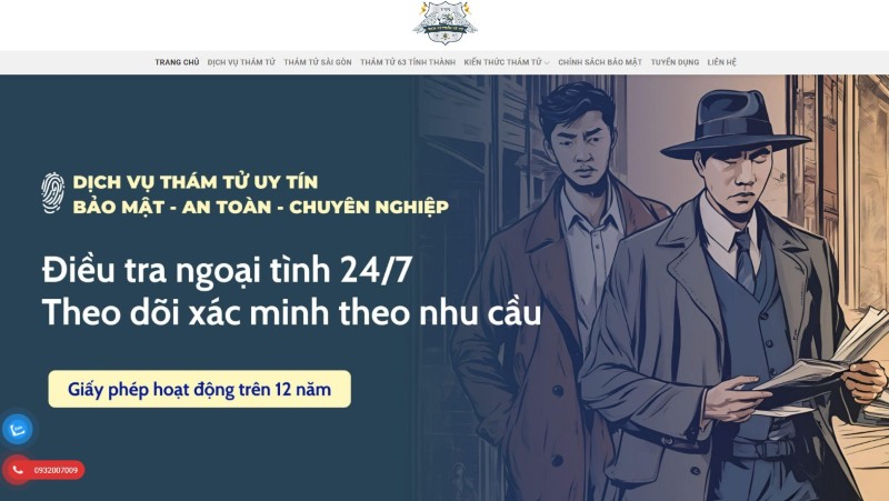 Thiết kế website văn phòng thám tử Thiết kế website văn phòng thám tử
