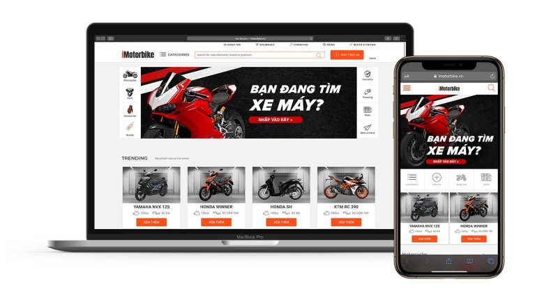 Thiết kế website xe máy Thiết kế website xe máy