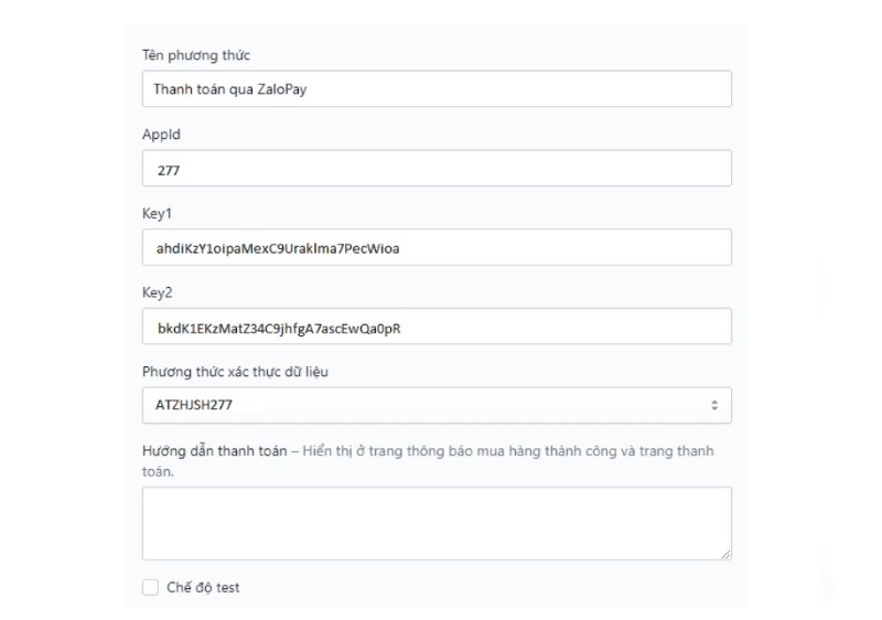 Tích hợp cổng thanh toán Zalopay vào web