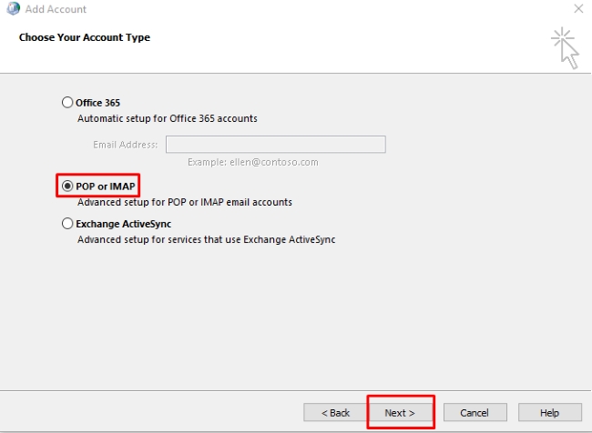 Tích hợp email tên miền vào Outlook
