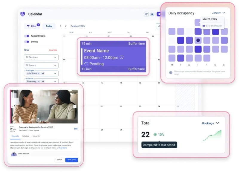 Tính năng đặt lịch hẹn trên trang web Tính năng đặt lịch hẹn trên trang web