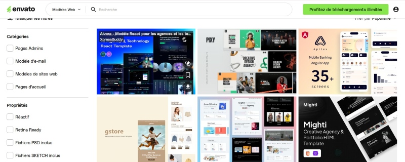 Trang web tải template website bán hàng