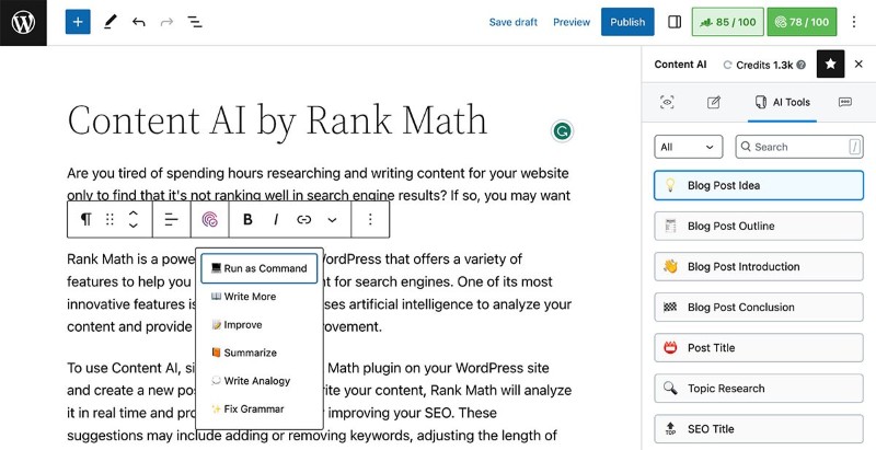 WP AI plugin