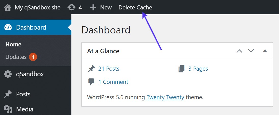 Xóa WP Cache plugin