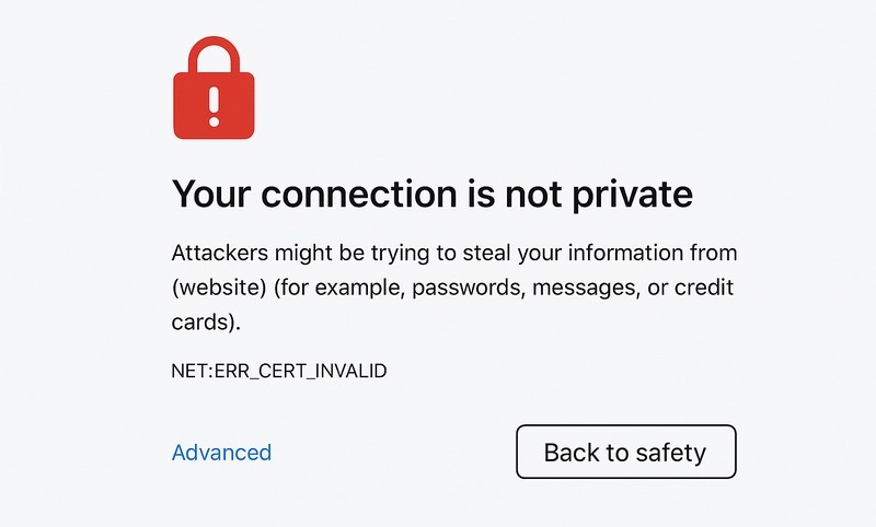 Your connection is not private là lỗi gì?