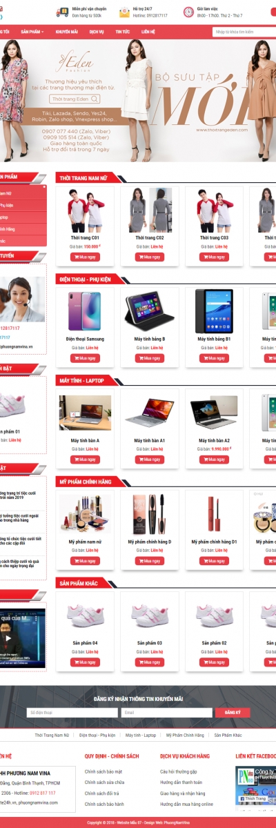 Mẫu website bán hàng giá rẻ
